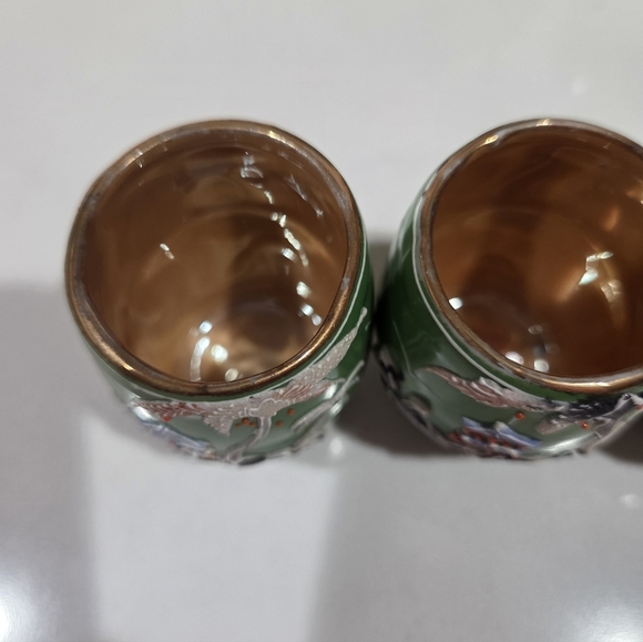 7 Pcs Moriyama Mori-Machi Japan Porcelain Sake Decanter Barrel & Cups 1926-1929 - Picture 10 of 17